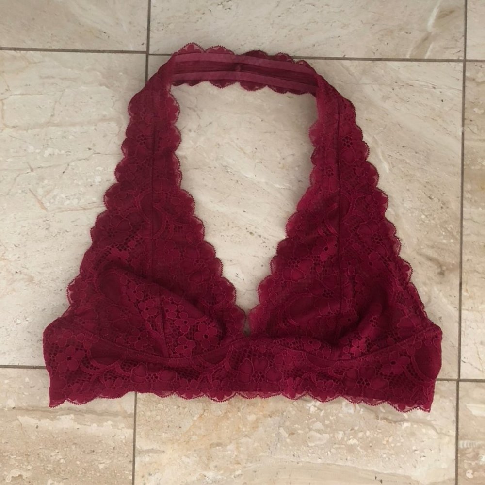 Free People Lace Galloon Halter Bra Size Large